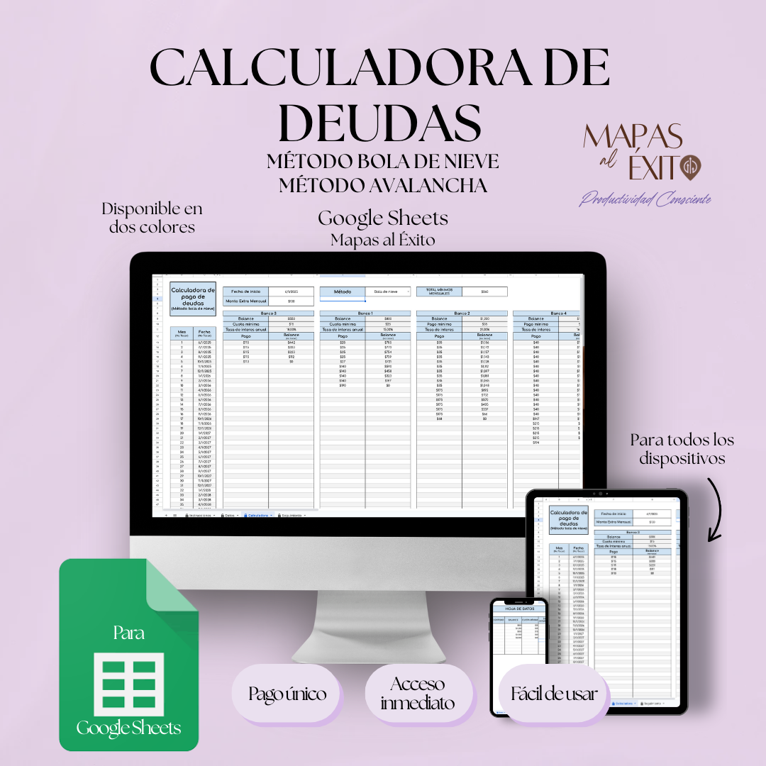 Calculadora de Deudas - Método Bola de Nieve & Avalancha | Seguimiento en Tiempo Real