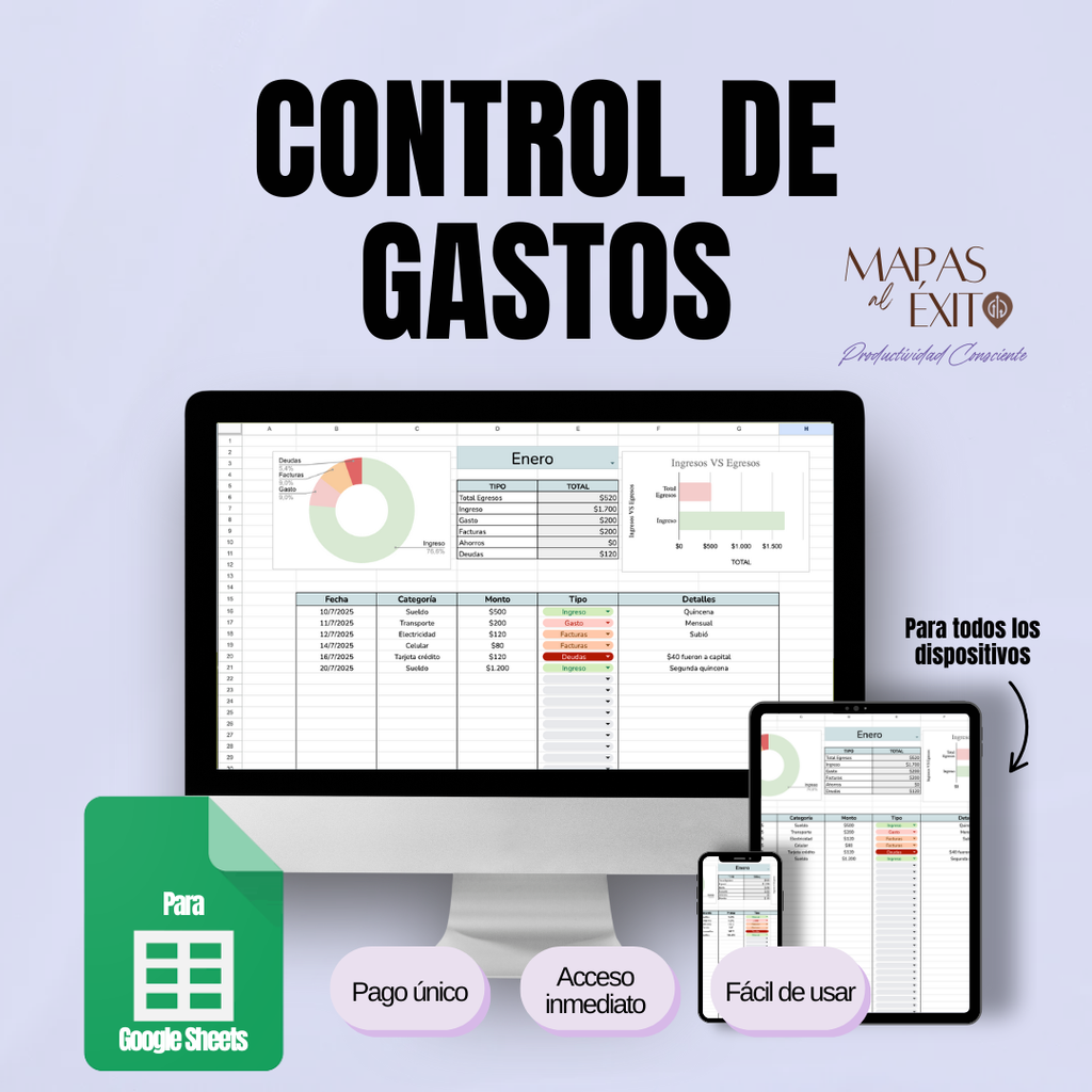 Control de Gastos Mensual - Google Sheets
