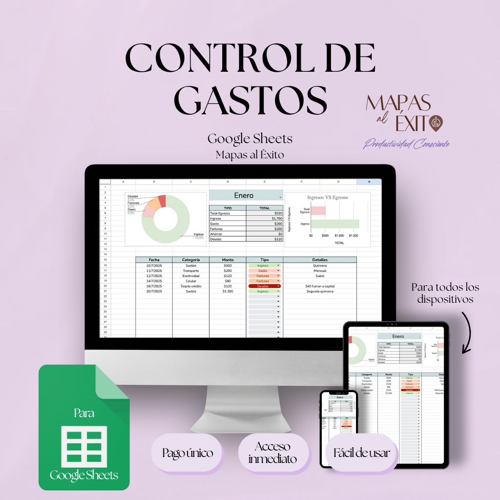 Control de Gastos Mensual - Google Sheets