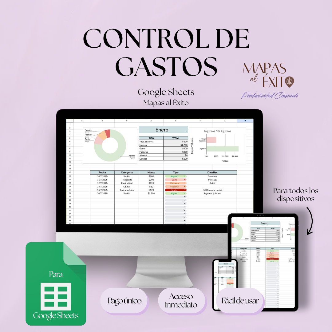 Control de Gastos Mensual - Google Sheets
