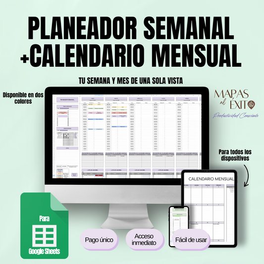 Planeador Semanal + Calendario Mensual