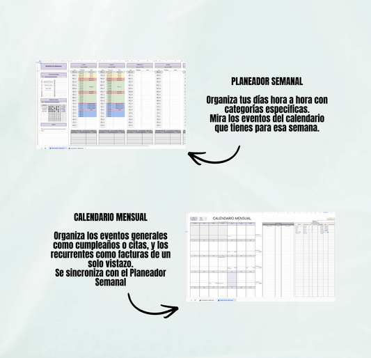 Planeador Semanal + Calendario Mensual