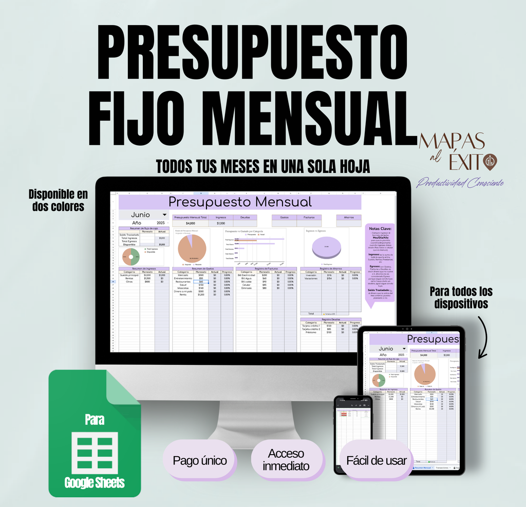 Presupuesto Fijo Mensual - Google Sheets